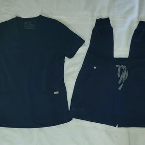 Figs Jogger Scrub Set Navy Blue size Medium Tall